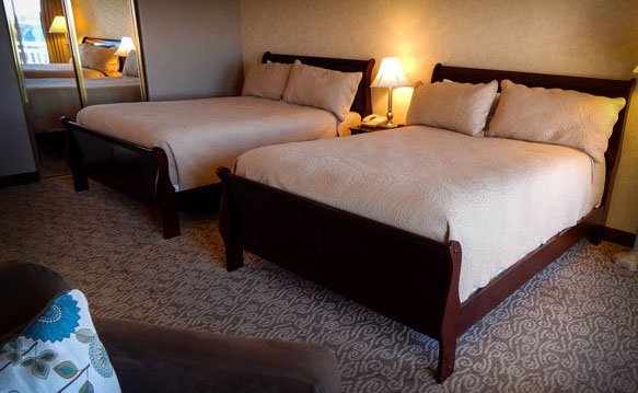 Bring the family or bring a friend! This room is equipped with 2 queen beds with stunning ocean views.